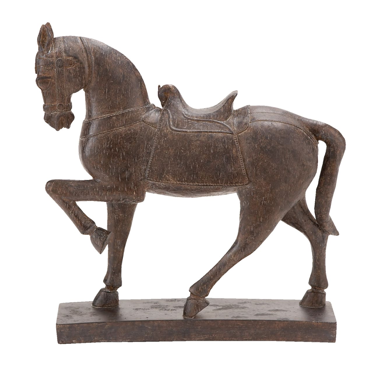 15" Brown Polystone Traditional Horse Sculpture